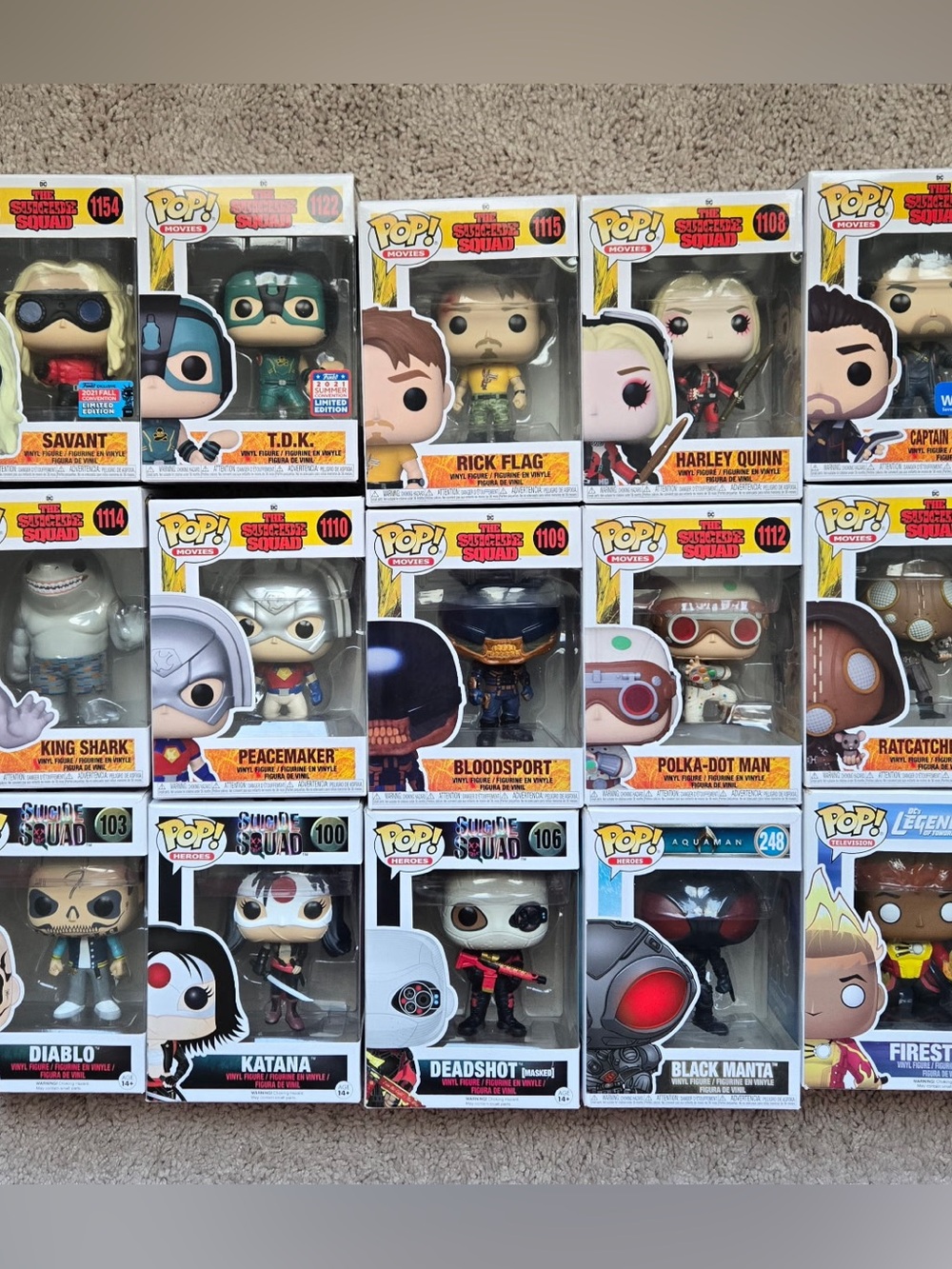 Huge Funko Pop Lot 19 DC Suicide Squad Harley Quinn Flash Exclusives
